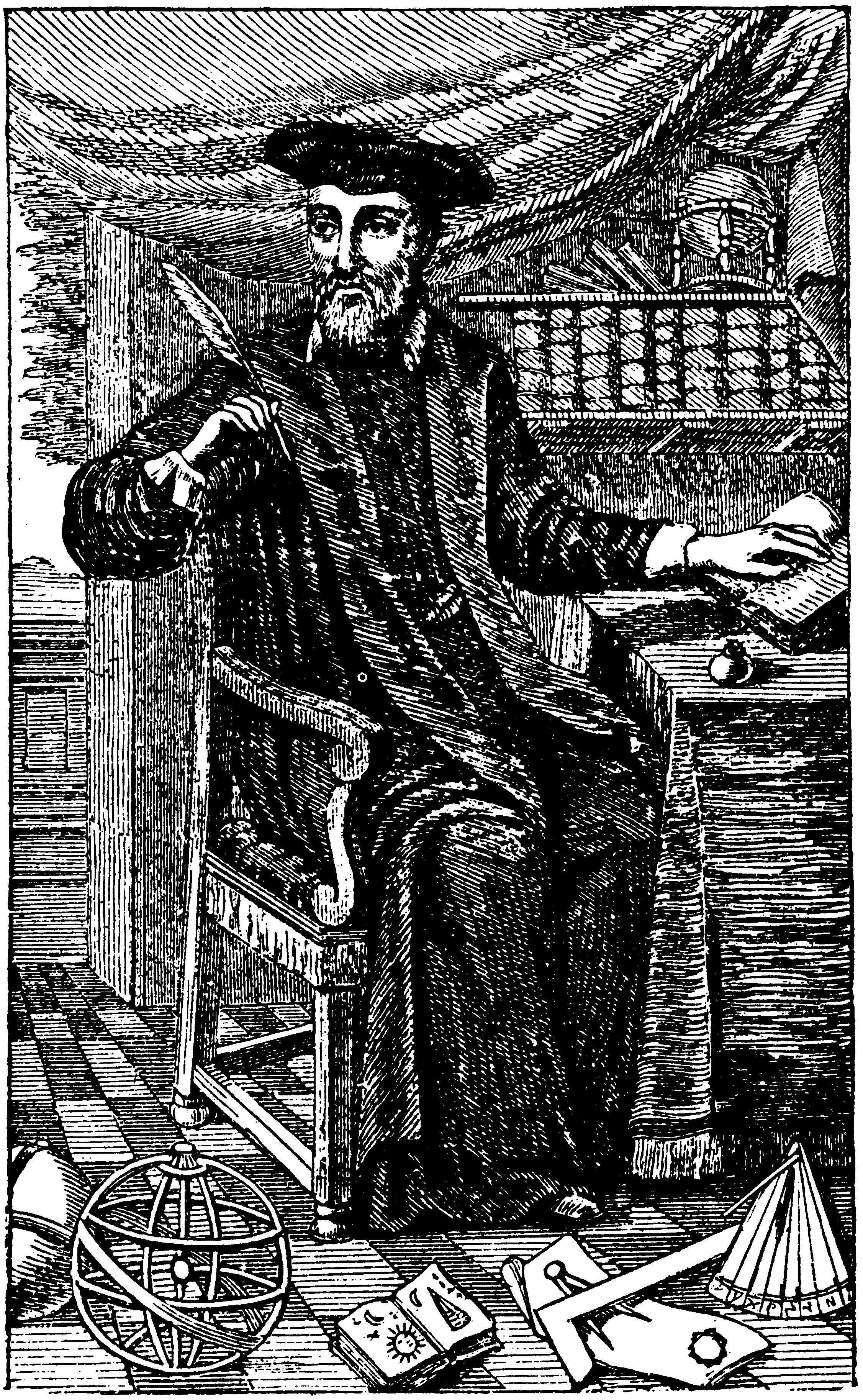 Engraved portrait of Nostradamus from a 1666 Amsterdam publication
